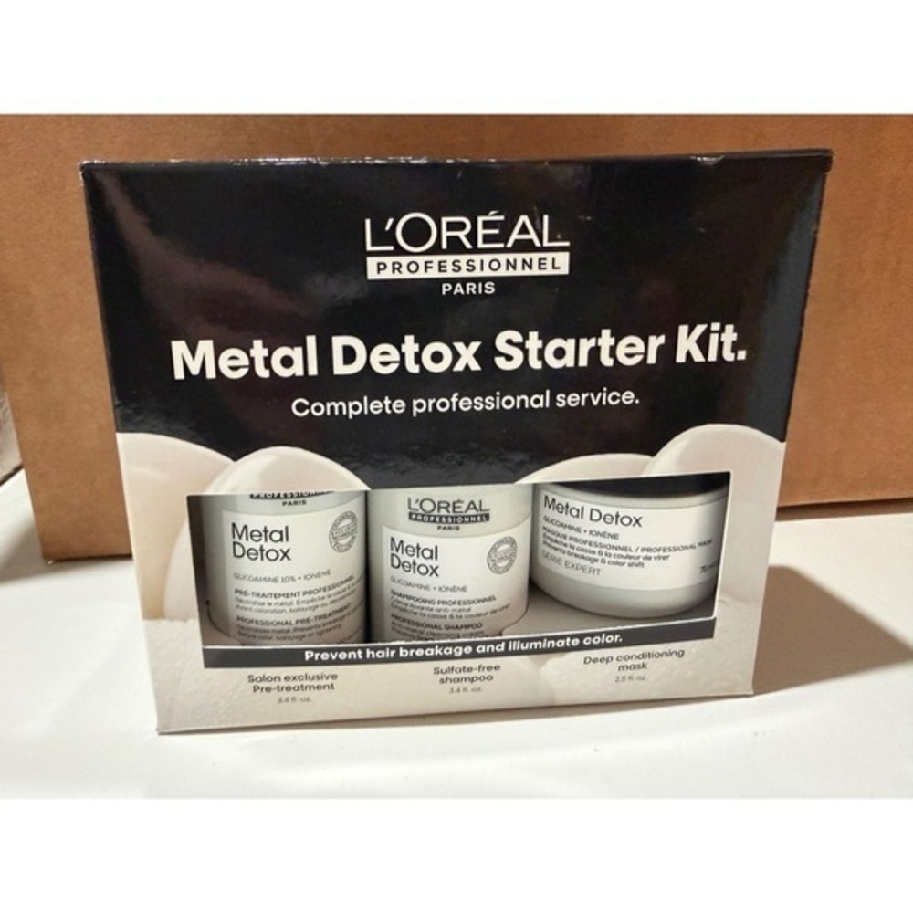 Loreal Professionnel Metal Detox Starter Kit Shampoo Mask Pre-Treatment travel‎